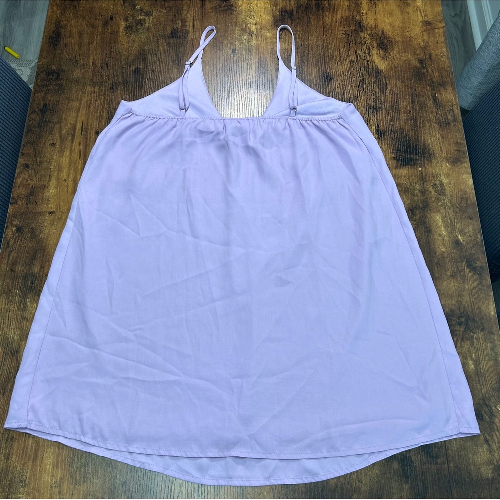 Tobi Womens Lavender V-Neck Pleated mini Dress Adjustable Straps Purple Size S
